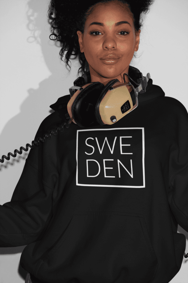 Hoodie - Sweden in a square (white print) 2