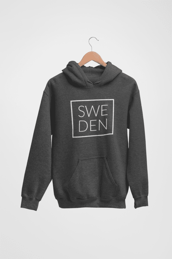 Hoodie - Sweden in a square (white print)