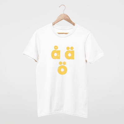 T-Shirt - Swedish letters (gul print)