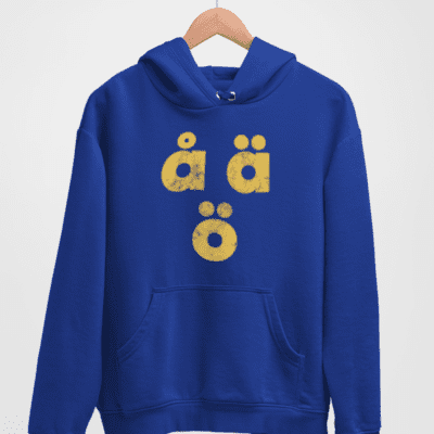 Hoodie - Swedish letters (gul print)