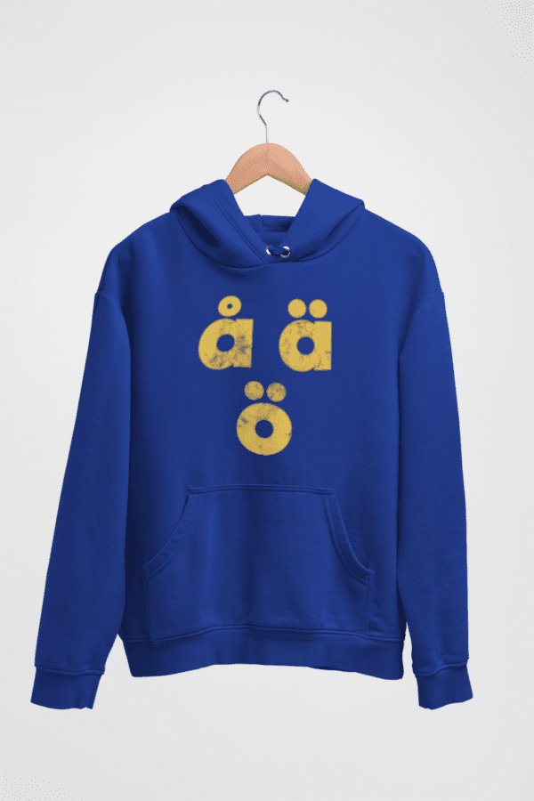 Hoodie - Swedish letters (gul print)