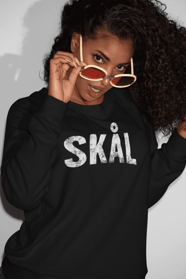 Sweatshirt - Skal (vit print)