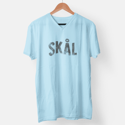 V-Neck - Skal (svart print)