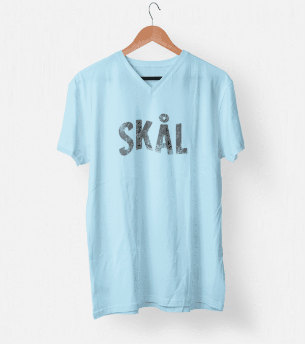 V-Neck - Skal (svart print)